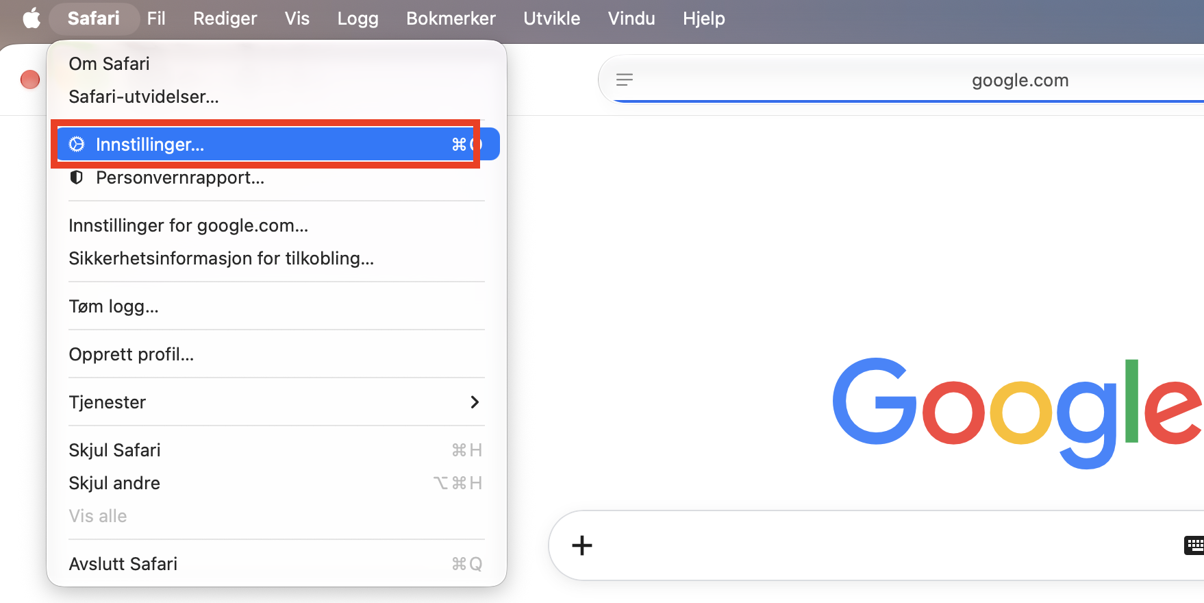 Noe skadelig programvare endrer nettleserens innstillinger, inkludert startsiden og hvilke utvidelser som er installert. Start med å åpne Safari-innstillinger.
