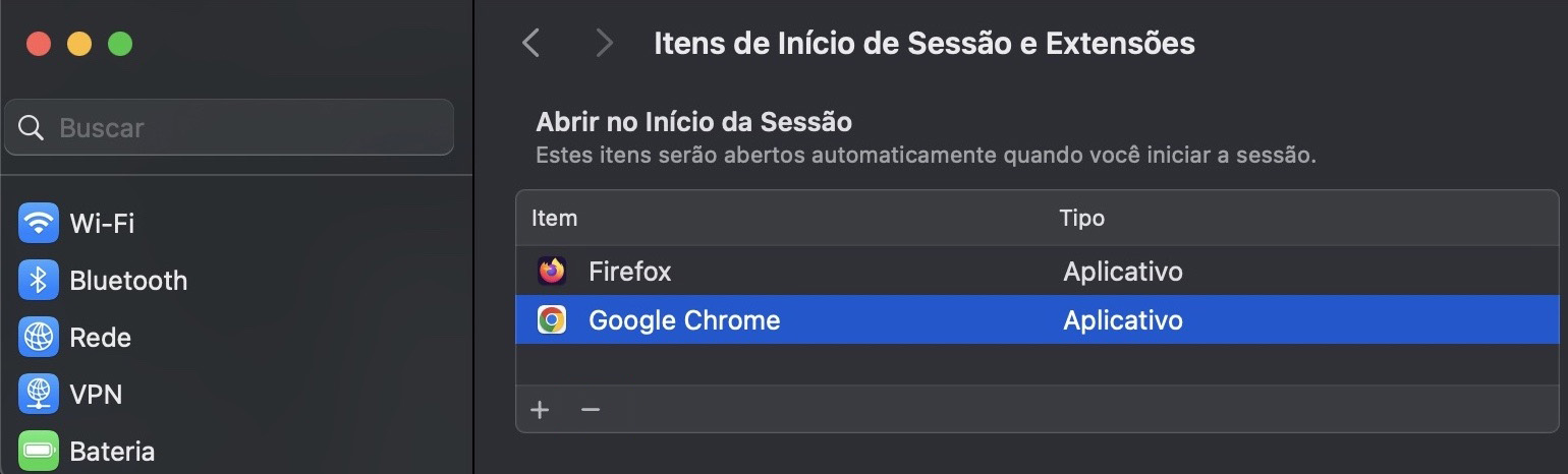 Examine a lista de itens de início de sessão. Se houver algo que você não reconhece na lista, pode ser algum tipo de malware para Mac.