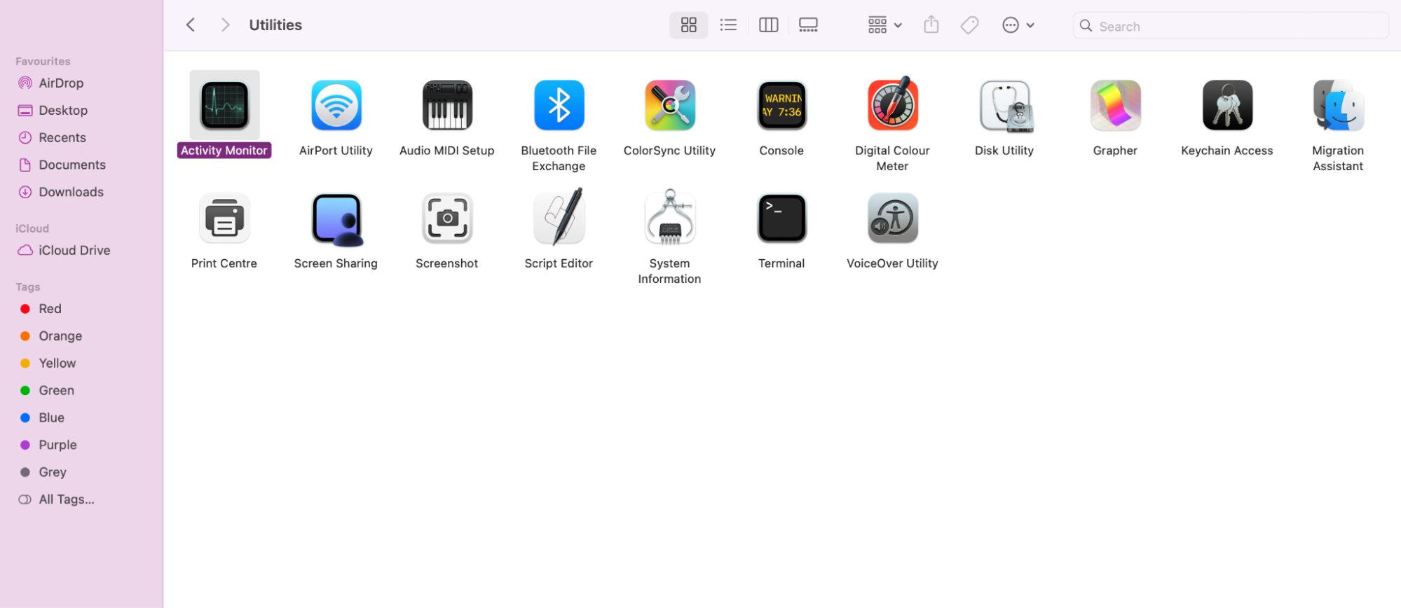 To check your available RAM, start by opening your Applications folder in Finder. Then go to Utilities and click to open Activity Monitor.
