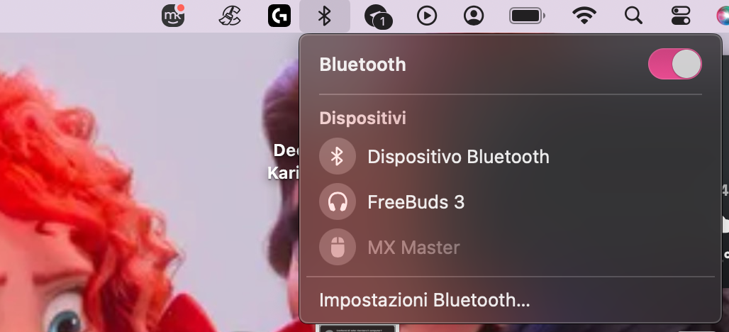 Per verificare se il mouse Bluetooth è connesso al Mac, clicca sull’icona del Bluetooth nella barra dei menu e controlla l’elenco dei dispositivi.