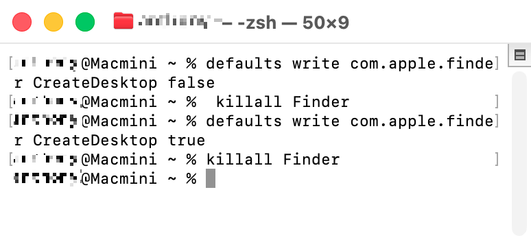The macOS command line tool, Terminal, lets you control every aspect of your Mac. To hide all desktop icons with Terminal, enter 'com.apple.finder CreateDesktop false'.