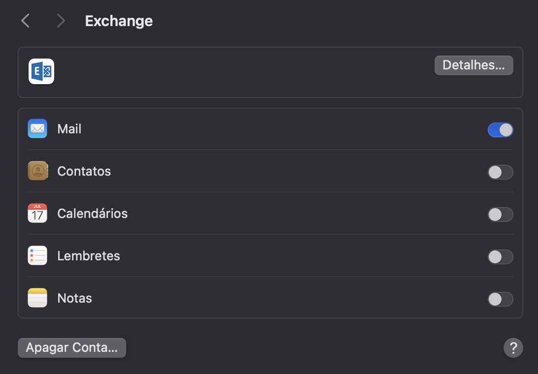 Depois de clicar em Contas, você será levado para o gerenciamento de contas nos Ajustes do Sistema do seu Mac. A partir daí, você poderá escolher o endereço de email que deseja remover. Basta clicar em Apagar Conta e confirmar sua escolha.