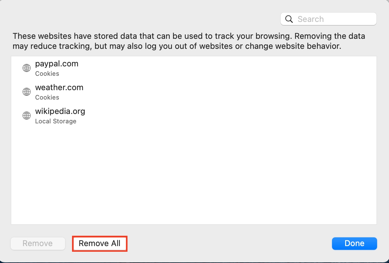 Browser cookies are listed in Mac’s privacy settings. Removing browser cookies can help fix the clock error on your Mac. Browser cookies are listed in Mac’s privacy settings. Removing browser cookies can help fix the clock error on your Mac.