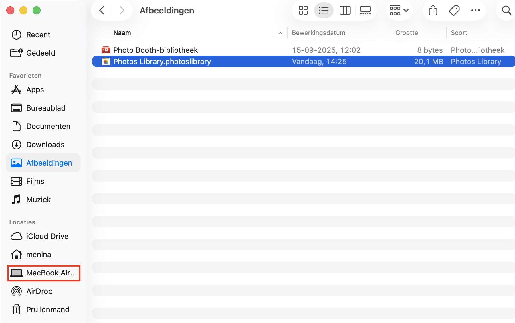 Verplaats de fotobibliotheek van je Mac naar de externe schijf.