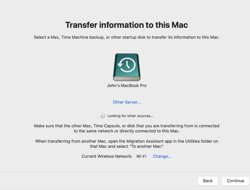 To complete the post-reset configuration after reinstalling your macOS Mojave software, you can restore the data you backed up with Time Machine.