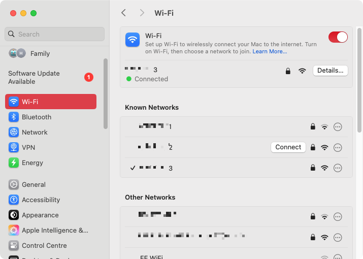 In some rare cases, updating to macOS Sequoia can cause Wi-Fi to malfunction. Try connecting to a different network to see if resolves the problem.