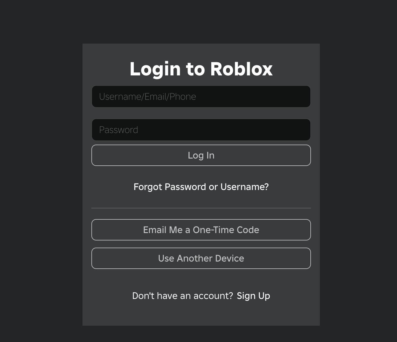 Roblox’s login page is shown in a Mac browser. Signing in to your account is the first step to updating Roblox on your Mac.