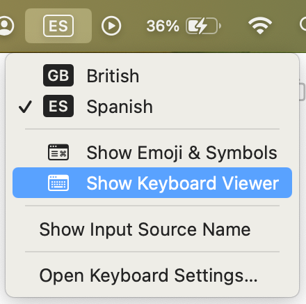To use the Keyboard Viewer on your Mac and check the Command key settings, click Input menu in the menu bar and select Show Keyboard Viewer.