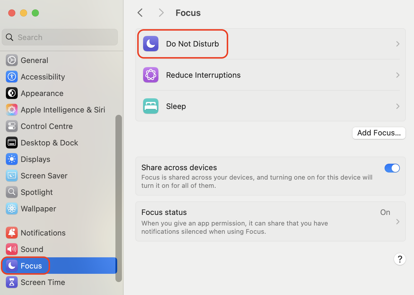 Open System Settings, click Focus in the sidebar, then select the Focus you use so you can adjust which apps break through it.