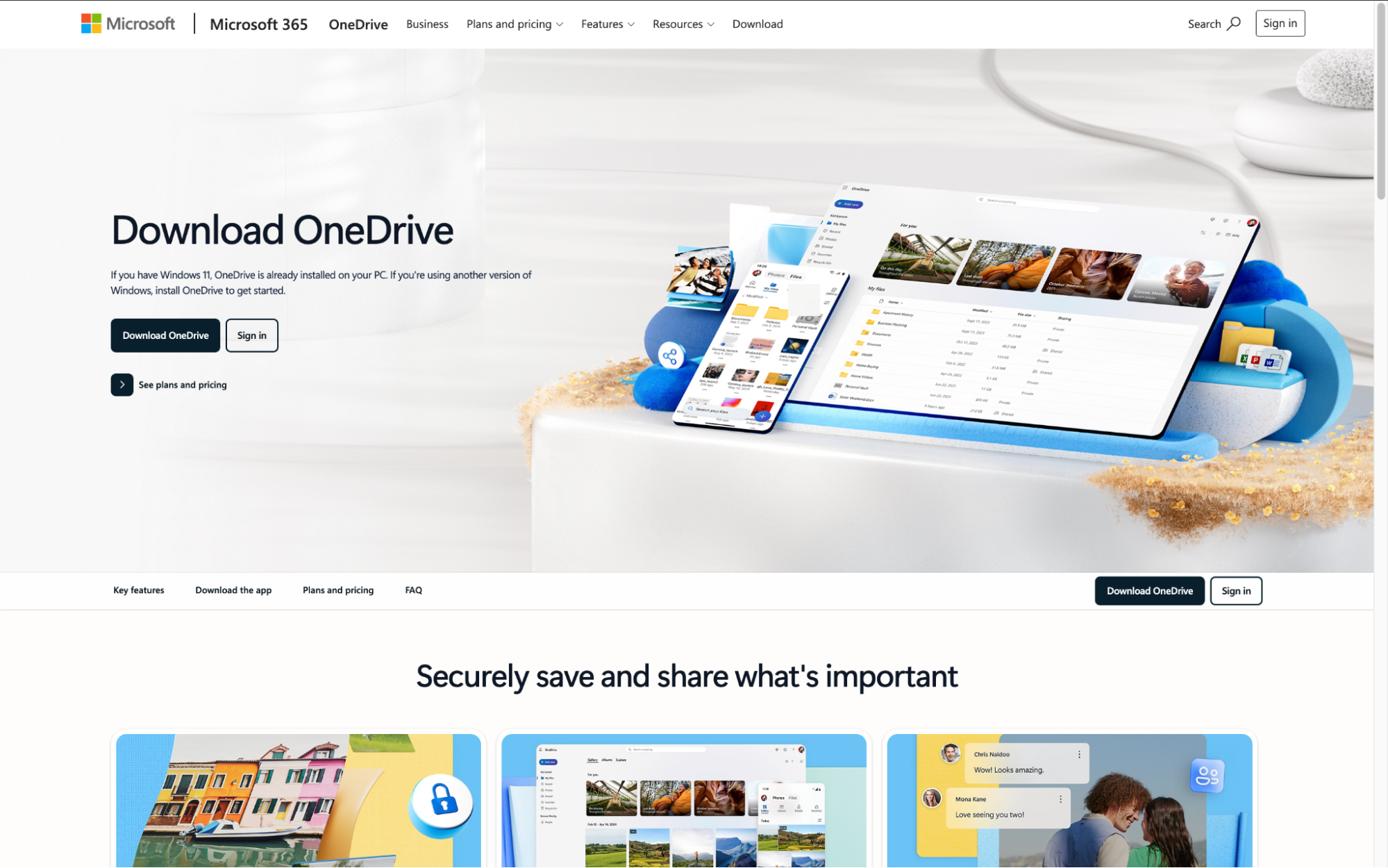 To install OneDrive onto your Mac device, you’ll first need to go to the official Microsoft website and click on Download OneDrive.