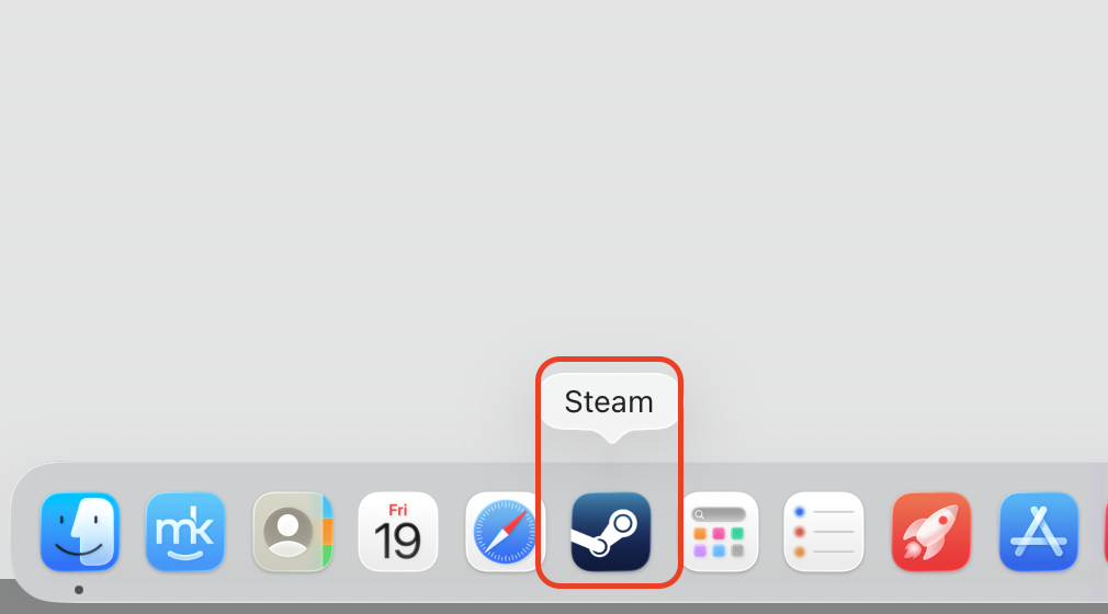 Click the Steam icon in your Mac Dock to relaunch the Steam app after force quitting it on your Apple computer.