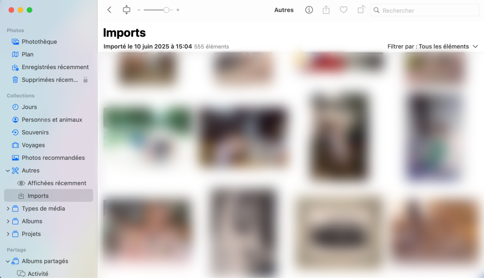 Toutes les photos importées sont stockées sur votre Mac. Pour les trouver, ouvrez l’application Photos et cliquez sur Imports dans la barre latérale.