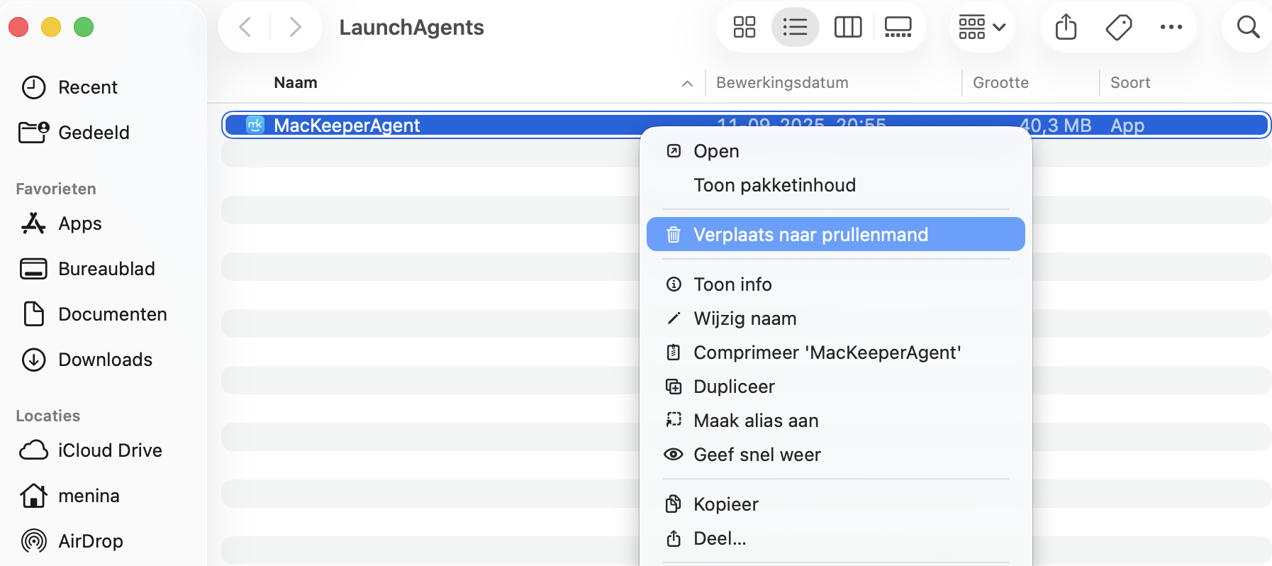 Verwijder de extensie vervolgens zoals elk ander bestand en zorg ervoor dat je daarna de prullenbak leegt. Dit kan helpen om de malware te verwijderen.
