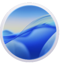 Round logo for macOS 26 (Tahoe), the Mac operating system released in September 2025, and the last version to support Intel processors.