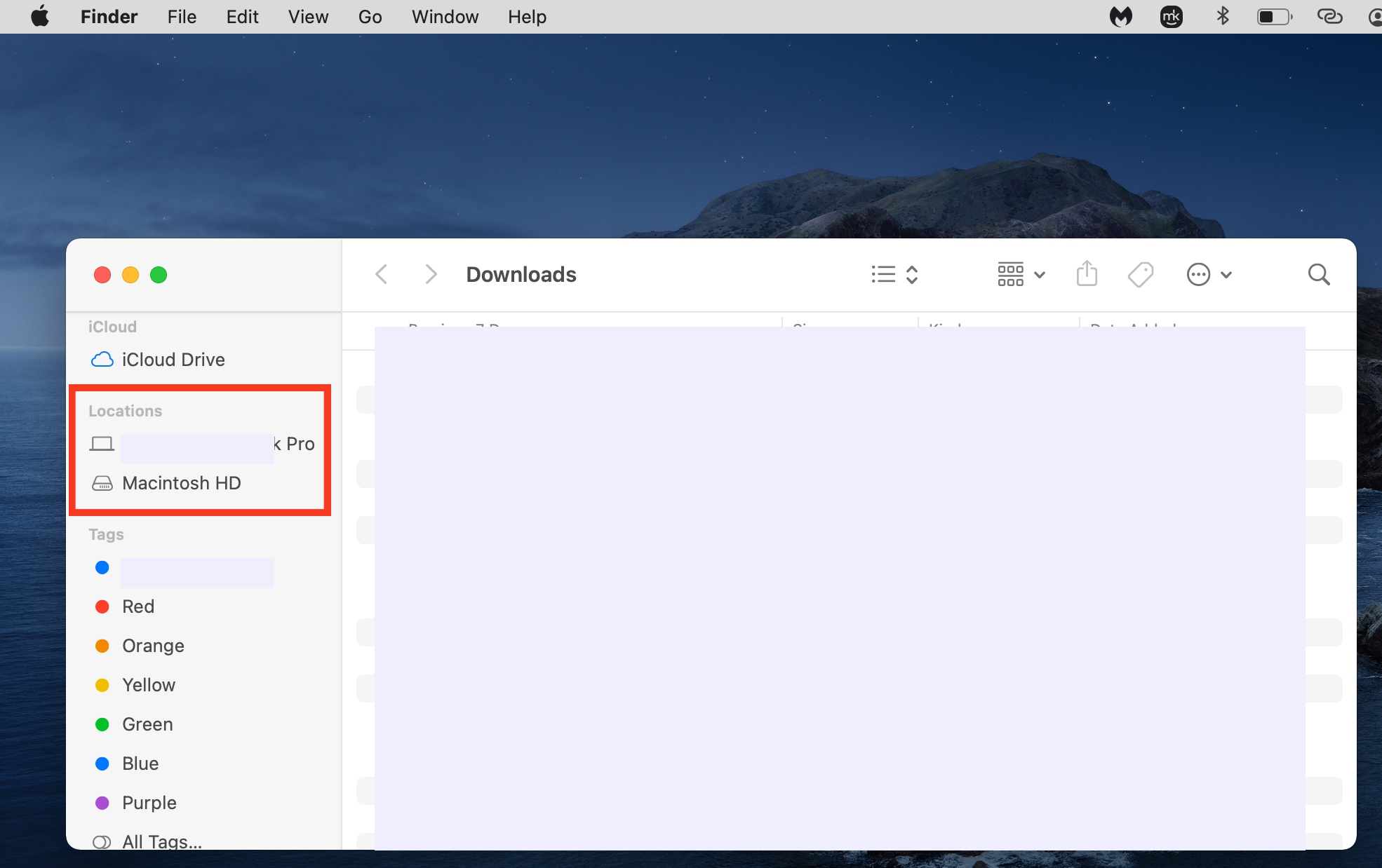 Finder is opened on a Mac. Click on it in the Dock and look for your external hard drive in Locations in the left sidebar under iCloud Drive.
