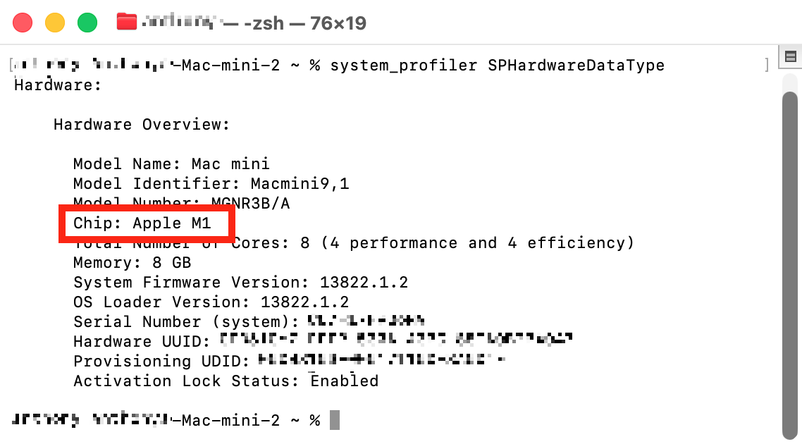If you know what you're doing, the Terminal tool is another good way to check what type of processor you have in your Mac. Enter 'system_profiler SPHardwareDataType' and press Enter.