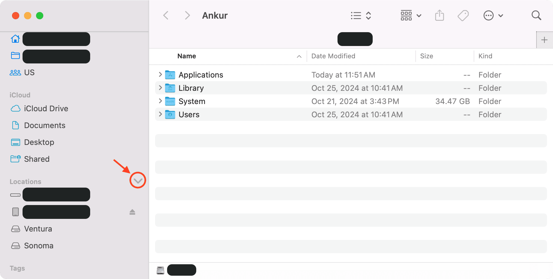 Open Finder Settings, go to General and Sidebar tabs, then check External disks under Show these items to make the SD card visible.