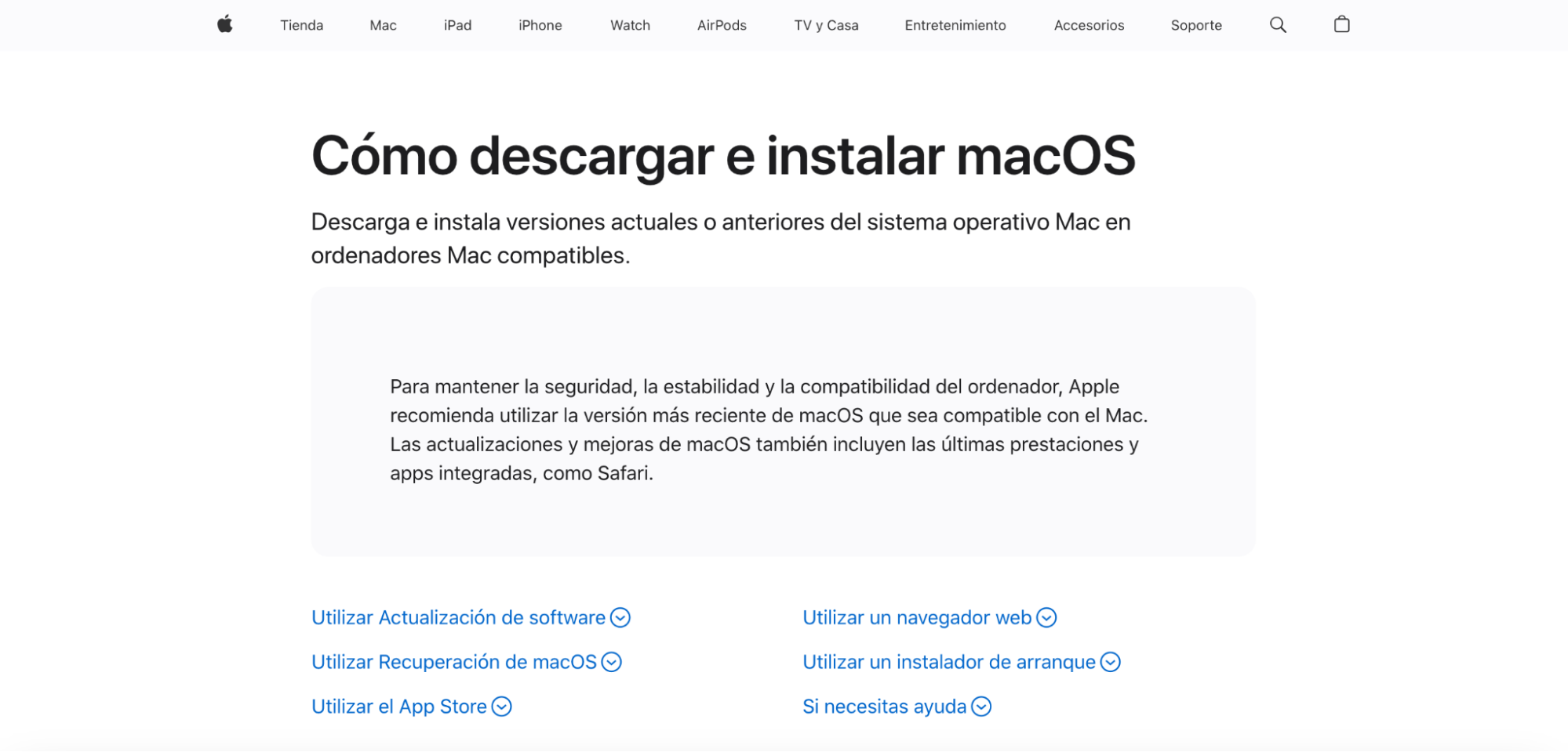 Para todo lo anterior a High Sierra, puedes descargar los archivos de imagen de disco directamente de Apple. Se remontan hasta OS X Lion.