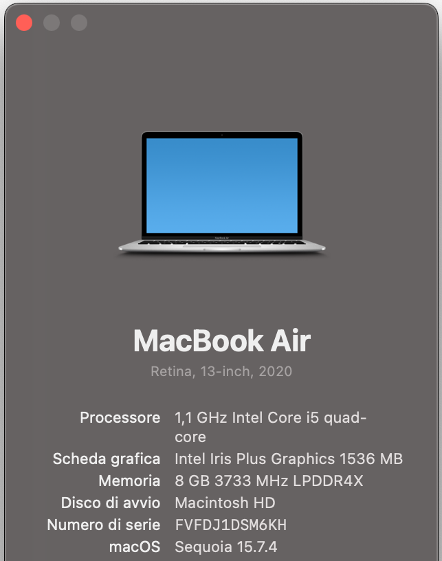 Se il tuo Mac usa Intel, vedrai una voce che lo conferma nelle proprietà del dispositivo. Il processore comparirà nella sezione Processore della finestra pop-up.