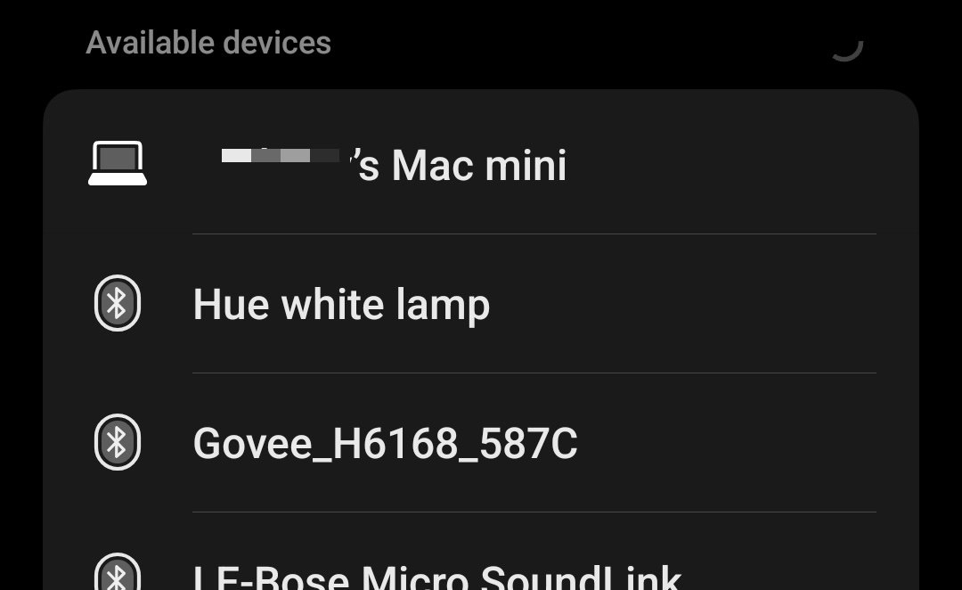 It's possible to move data between your Mac and Android device using Bluetooth connectivity. Be aware, though, that this is very slow, so it's best suited to small files. Enable Bluetooth on both devices, and then on your Android device, select your Mac.