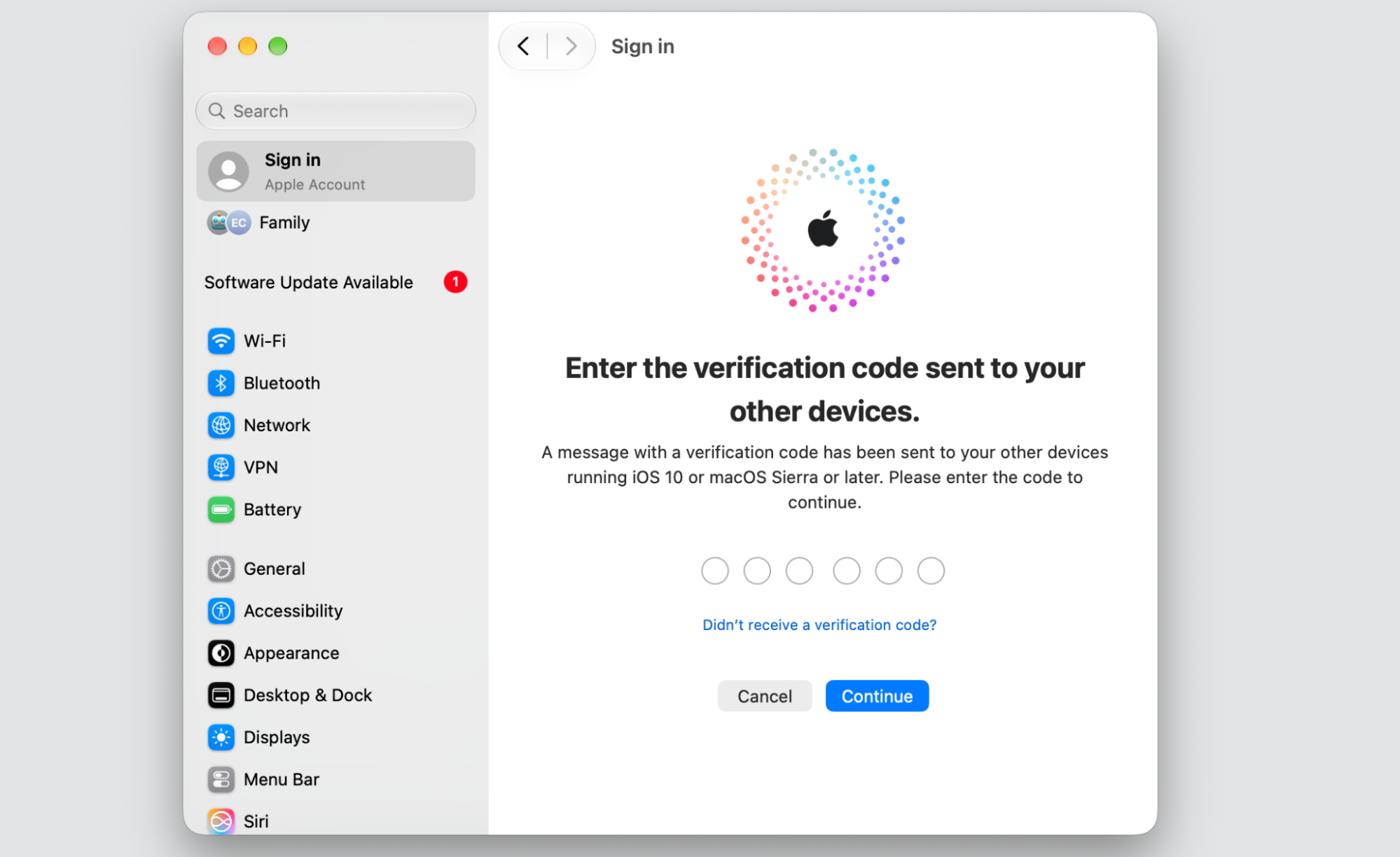 A two-factor verification code prompt on a Mac, entering the code to approve the new Apple device and unlock iCloud Keychain passwords.