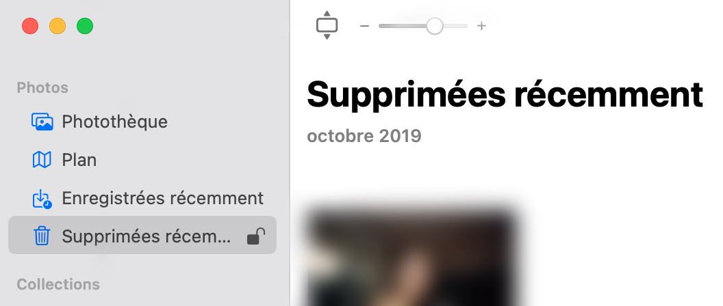 Si vous voulez trouver des photos supprimées, ouvrez l’application Photos et cliquez sur Supprimées récemment dans le panneau de gauche. C’est la dernière option qui s’affiche dans la section Photos.