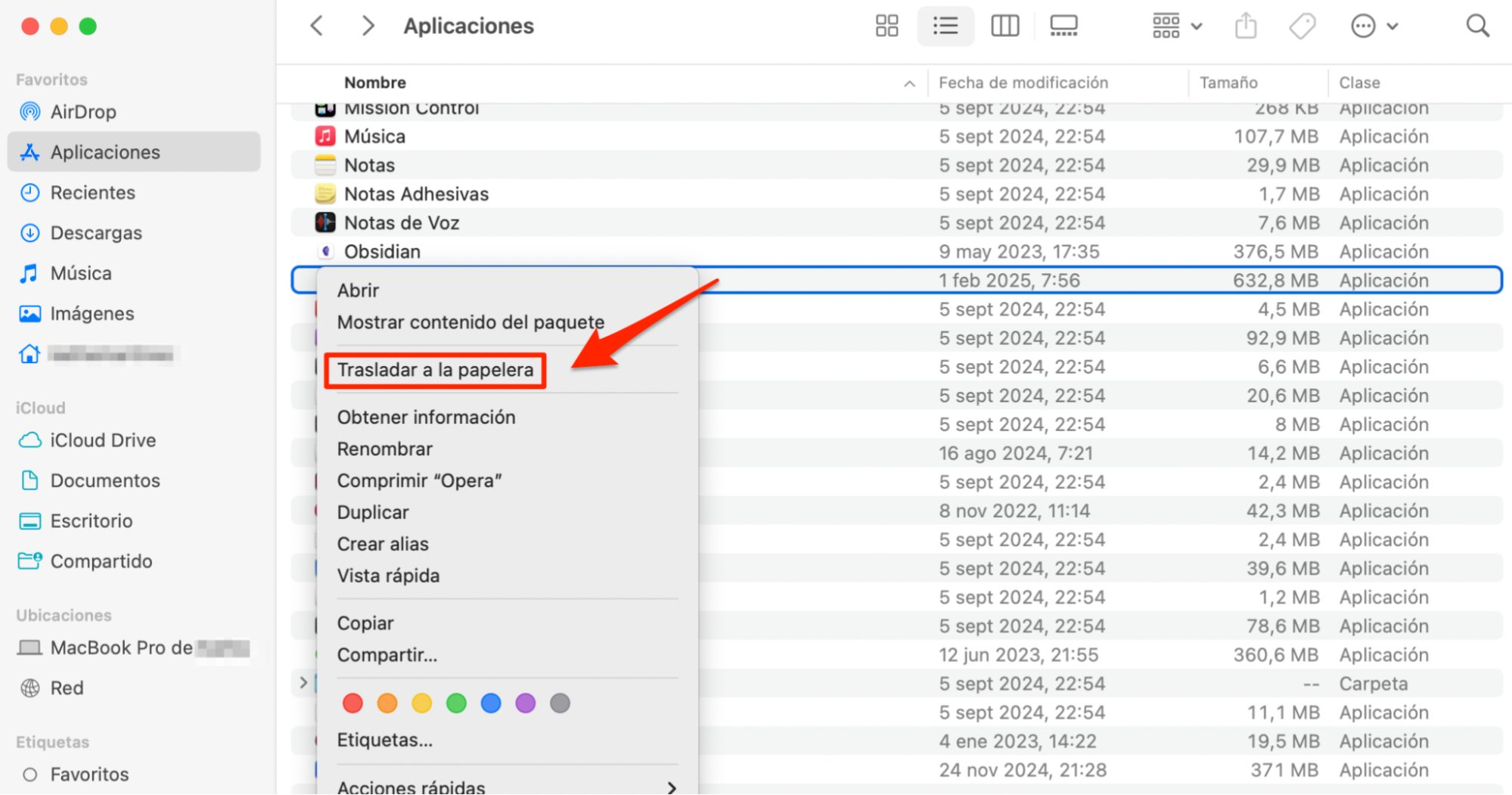 Finder en Mac muestra la carpeta Aplicaciones. Haz clic con el botón derecho en Limpieza Avast y selecciona Mover a la papelera. Finder en Mac muestra la carpeta Aplicaciones. Haz clic con el botón derecho en Limpieza Avast y selecciona Mover a la papelera.