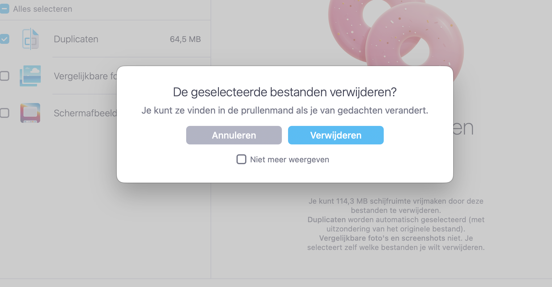 Klik op Verwijder in een pop-upvenster om de verwijdering te bevestigen.
