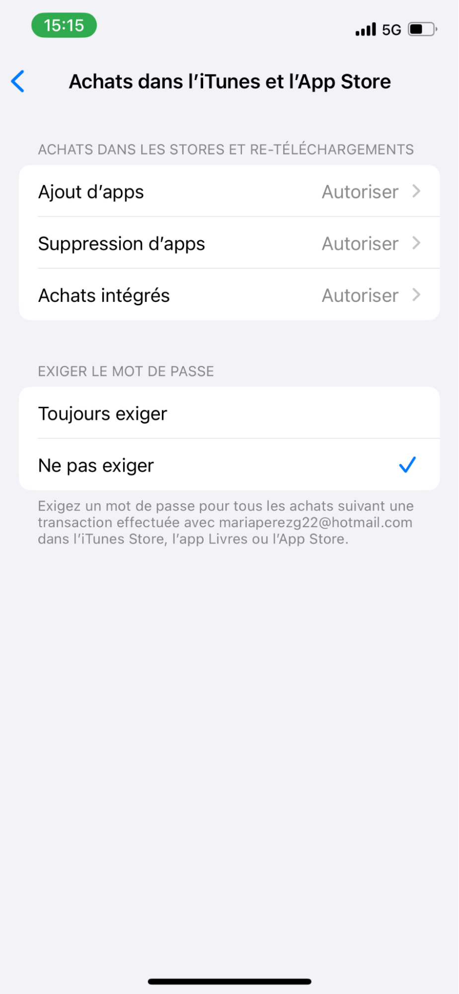 Pour vérifier les restrictions liées au contenu et à la confidentialité dans l'App Store sur iPhone, ouvrez les Réglages et rendez-vous dans Achats dans l'iTunes et l'App Store pour autoriser les achats dans le Store Pour vérifier les restrictions liées au contenu et à la confidentialité dans l'App Store sur iPhone, ouvrez les Réglages et rendez-vous dans Achats dans l'iTunes et l'App Store pour autoriser les achats dans le Store