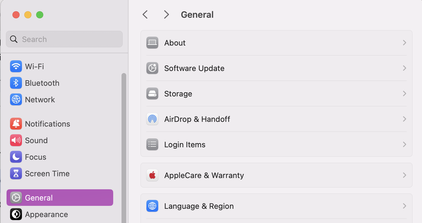 If you need to free up disk space on Mac, we recommend looking for your personal Recommendations. Head to System Settings, click on the General tab and then Storage.