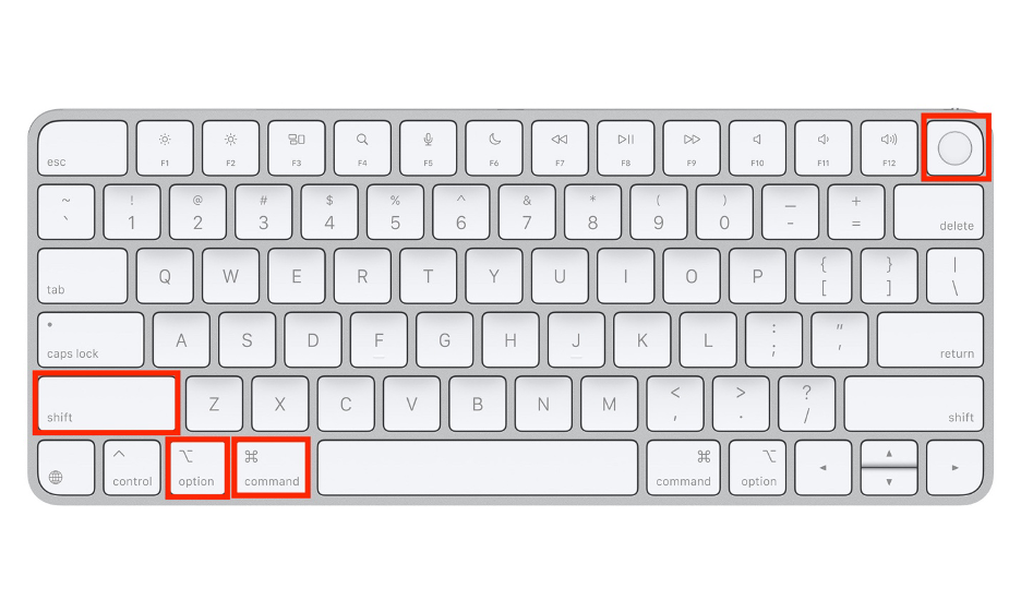 To reset your Mac’s SMC, press the power button, then hold down the Shift+Option+Command keys.