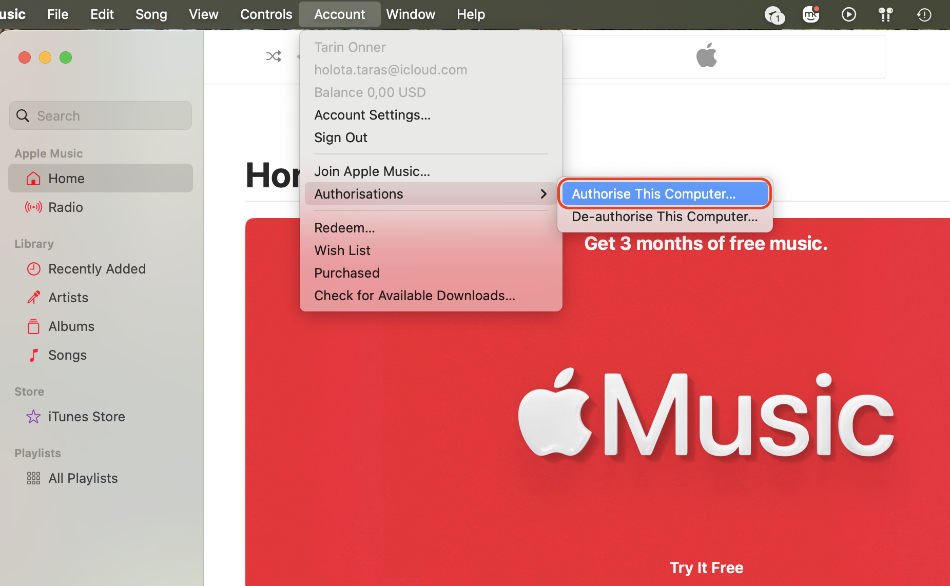Open Music/TV/Books > Account > Authorizations and select Deauthorize This Computer to remove your Apple ID access from the Mac securely.