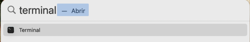 Búsqueda Spotlight en un Mac, con Terminal.app mostrando. Cómo arreglar servicio de cuentas quiere usar el llavero de inicio de sesión.