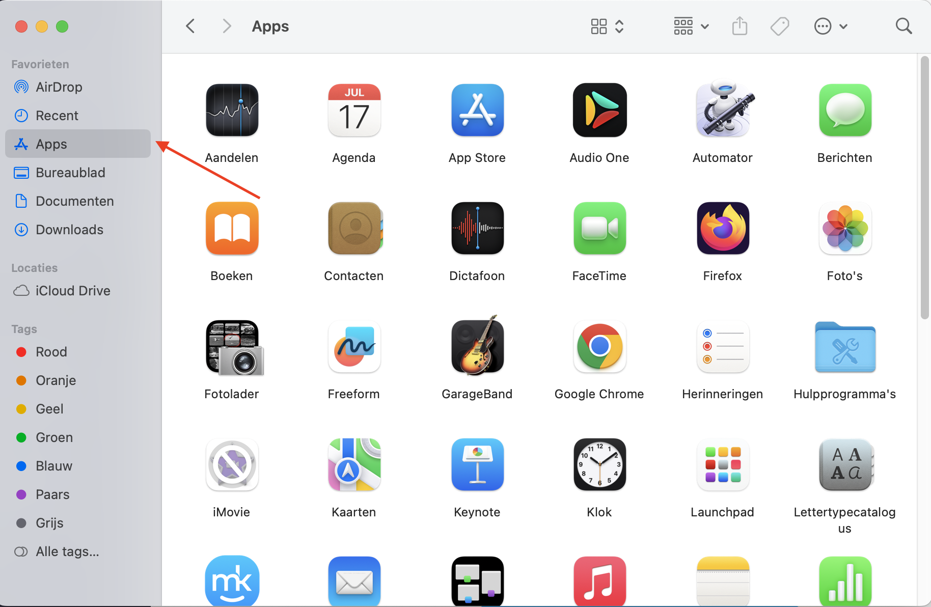 De map Programma’s in Finder op de Mac. Gebruik de meegeleverde uninstaller om een app te verwijderen.