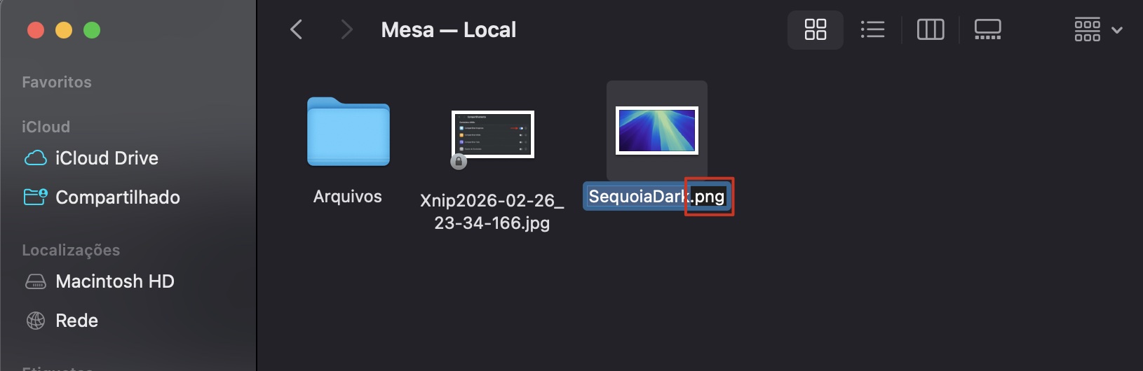 Um arquivo sendo renomeado no Finder do Mac. Altere a extensão do arquivo para reverter seu formato quando precisar corrigir arquivos corrompidos no Mac.