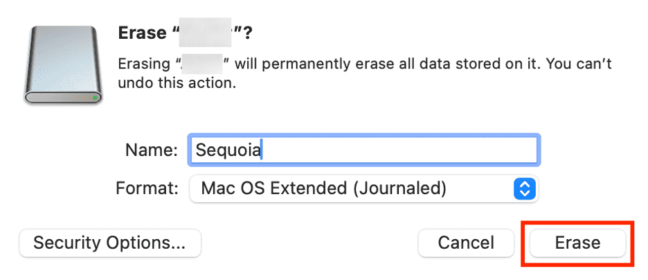 To format your external disk and create a bootable installer, choose a name and select a compatible format with the macOS version you want to install to see if that fixes the installer information on the recovery server is damaged error.