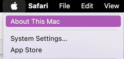 If you're unsure what Mac model you have but still want to download macOS Ventura–you can click on the Apple icon and press About This Mac to bring up your device info.