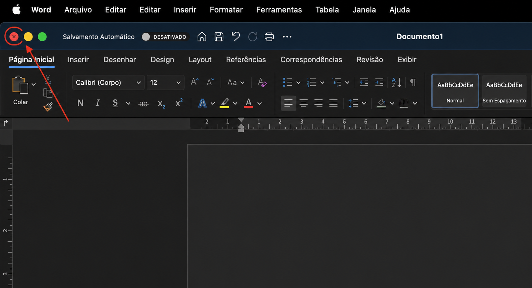 Saia do Microsoft Word fechando completamente o aplicativo para garantir que nenhum processo em segundo plano permaneça ativo antes de continuar com a resolução de problemas.