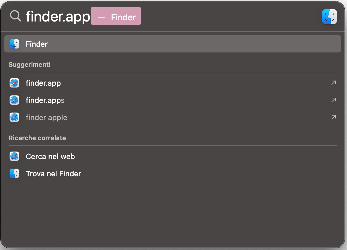 Per liberare spazio nel tuo iCloud Drive, inizia aprendo Finder. Puoi farlo con Spotlight.