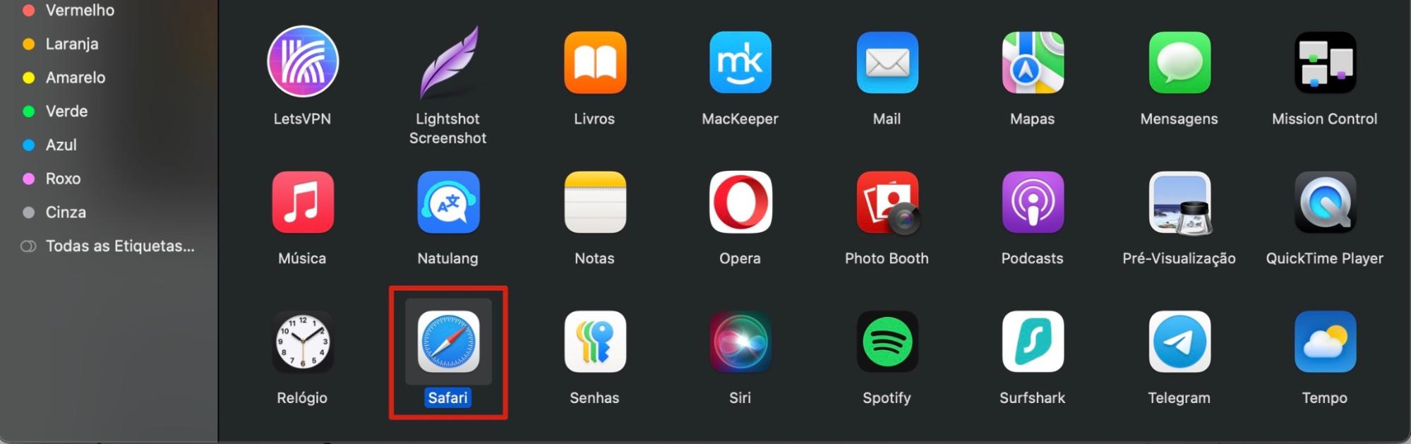 O Launchpad em um Mac, com um aplicativo selecionado. Como corrigir a Touch Bar no MacBook Pro: force o encerramento dos aplicativos problemáticos.