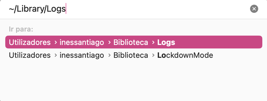 Pode localizar e remover ficheiros da pasta Logs para libertar espaço no seu Mac — estes ficheiros podem estar incluídos nos Dados do Sistema.