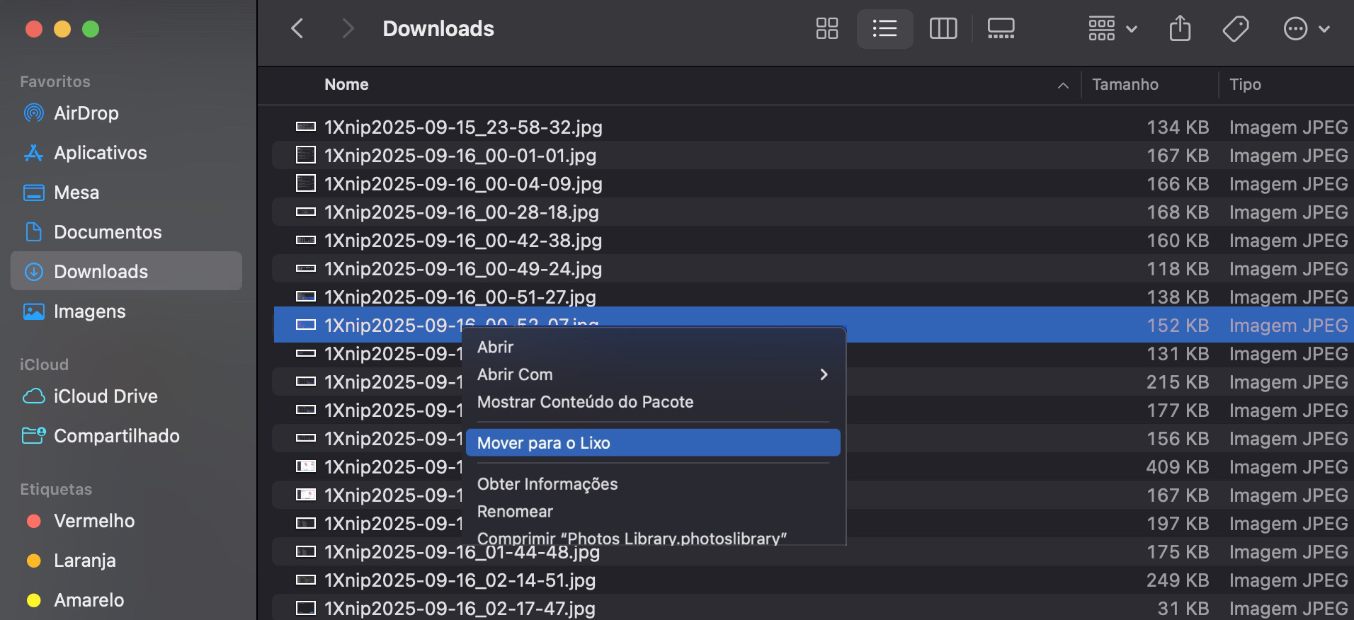Verifique a pasta Downloads do seu Mac em busca de qualquer coisa que pareça suspeita, incluindo arquivos e instaladores que você não se lembra de ter baixado.