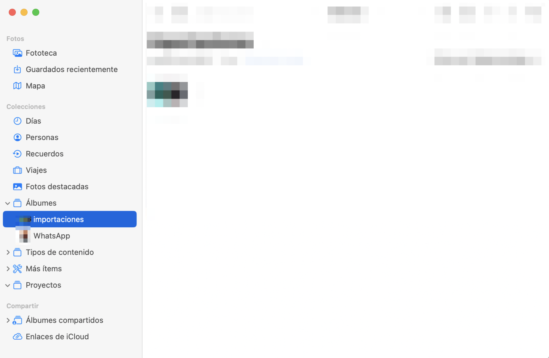 Para encontrar la foto que has importado desde el otro dispositivo, haz clic en Importar en el panel lateral de la aplicación Fotos.