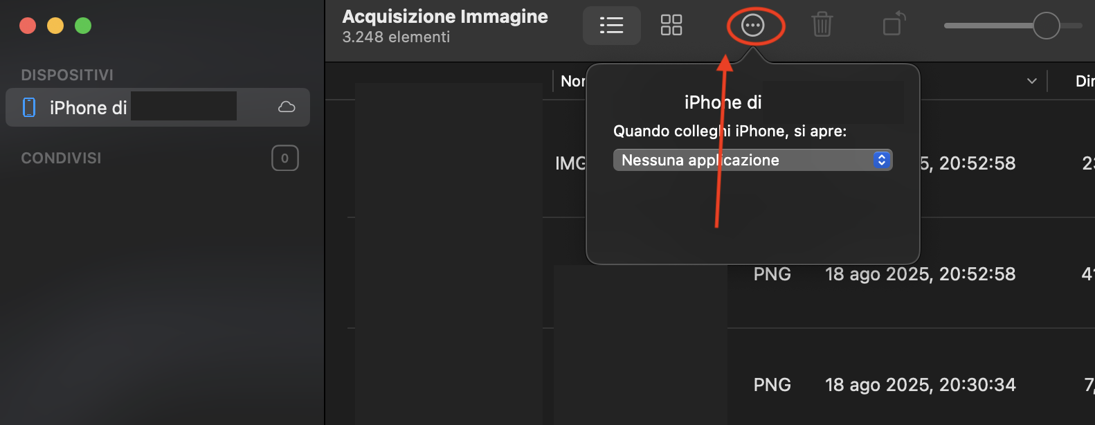 Nell'icona a tre punti, seleziona se conservare o meno gli originali.