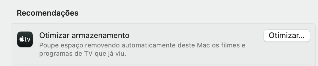 Ative o Armazenamento Otimizado para apagar automaticamente filmes e programas que já viu na Apple TV. Vá a Definições do Sistema > Armazenamento.