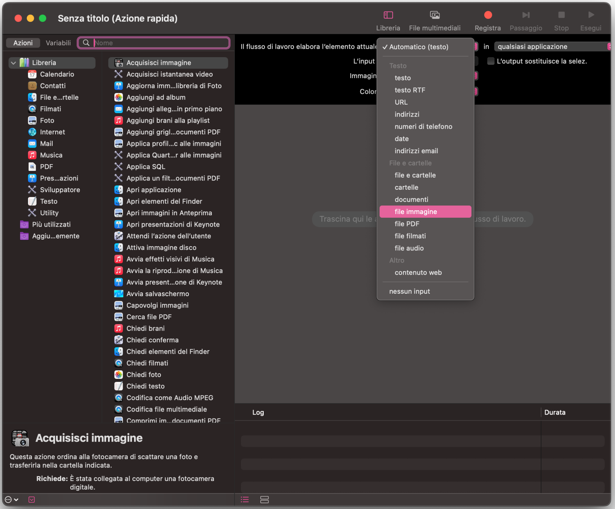 Apparirà un menu a tendina per il passaggio successivo e ti chiederà di scegliere diversi formati di file. Quando appare, seleziona Immagine o file di immagini.