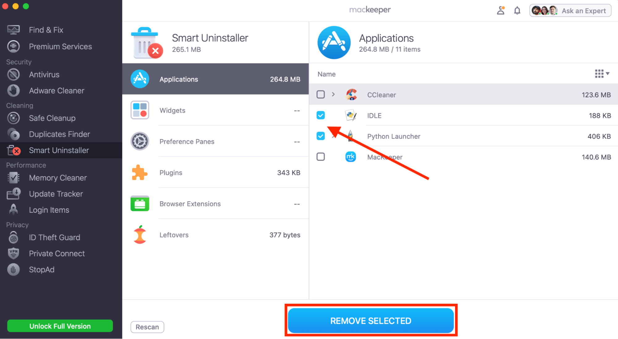 The Smart Uninstaller in MacKeeper on Mac. You can use this to uninstall unwanted software and older versions of Python before you install Python on Mac.