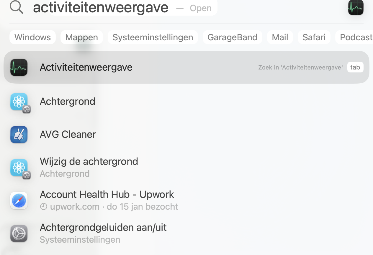 Met het hulpprogramma Activiteitenweergave  van macOS kun je zien welke processen actief zijn op je Mac en deze zo nodig stoppen. Gebruik dit om  pboard te stoppen.