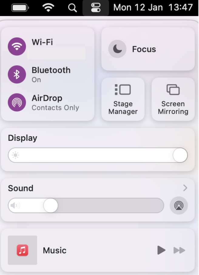 If you’re on a website or flipping through apps, you can easily verify your sound output in case you're having the cancel symbol issues. Just click on the Control Center icon and go to Sound.