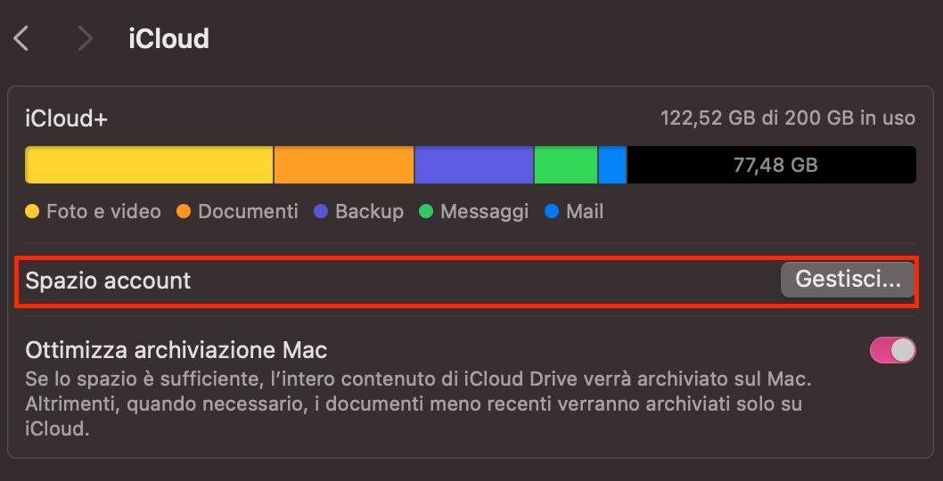 Nelle Impostazioni di sistema, troverai l’opzione per eseguire l’upgrade a iCloud+. Cliccaci sopra per visualizzare le opzioni di abbonamento disponibili.